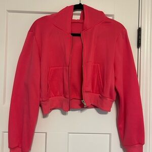 SHEIN Vibrant Pink Fleece Jacket